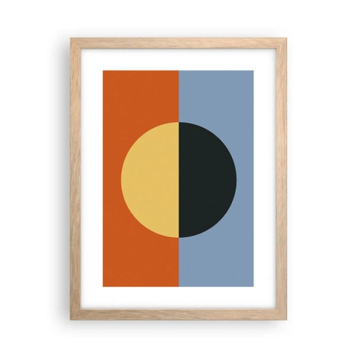 Poster in light oak frame - Composition of Warm and Cool - 30x40 cm