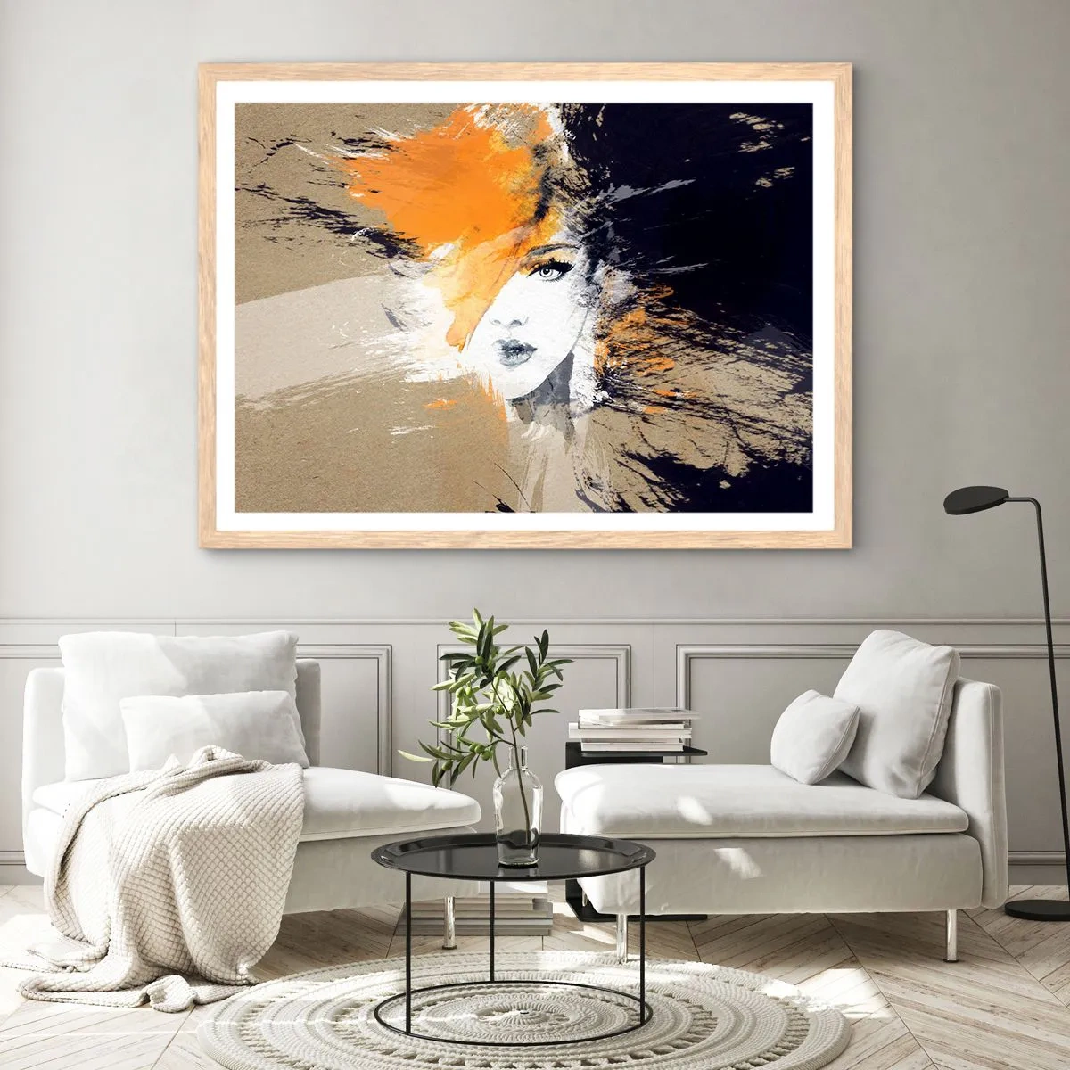 Poster in light oak frame - And There Was Light - 100x70 cm