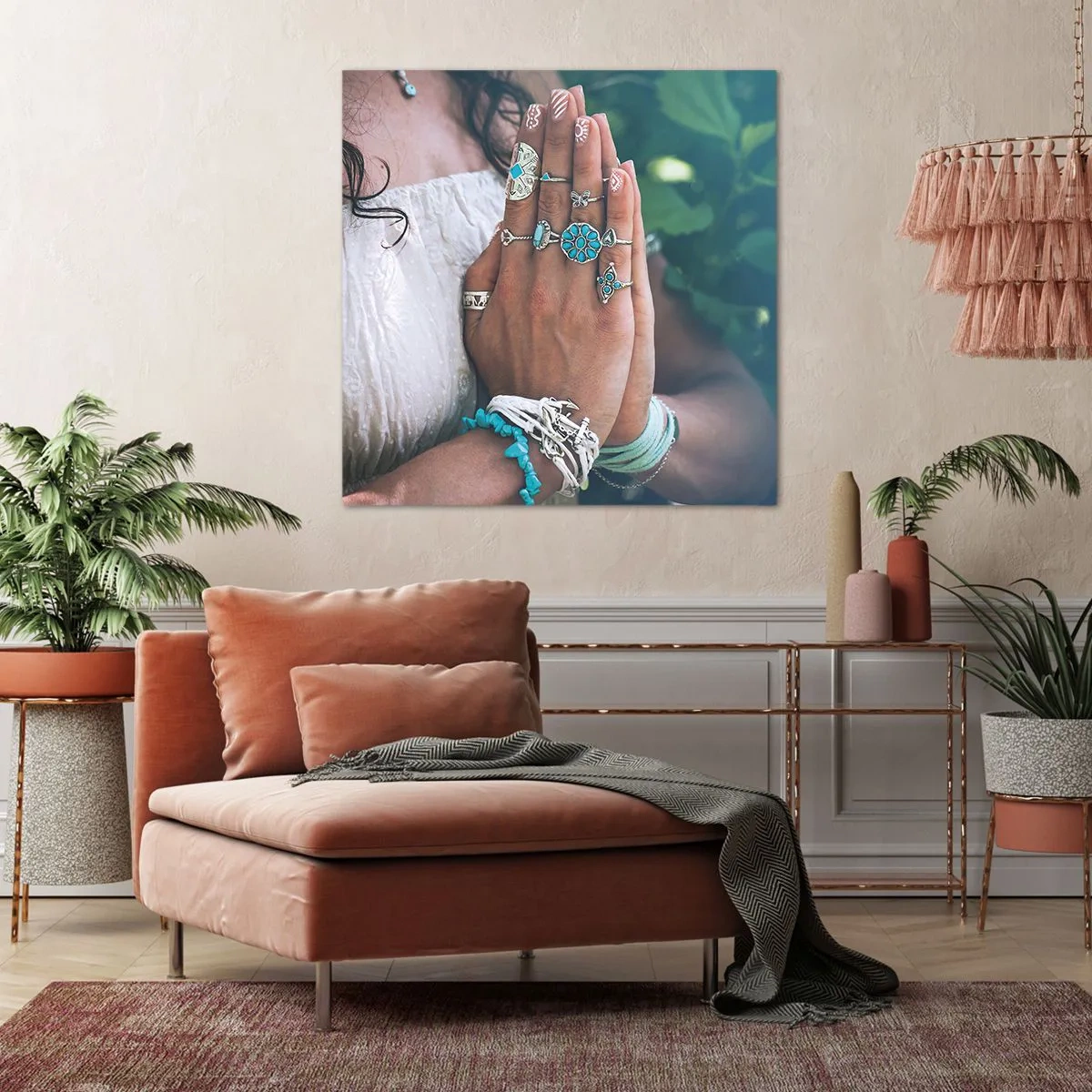 Canvas picture - Welcome to the Centre of Wellbeing - 30x30 cm