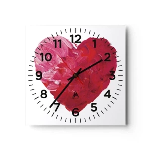 Wall clock - Clock on glass - All You Need Is Love - 30x30 cm