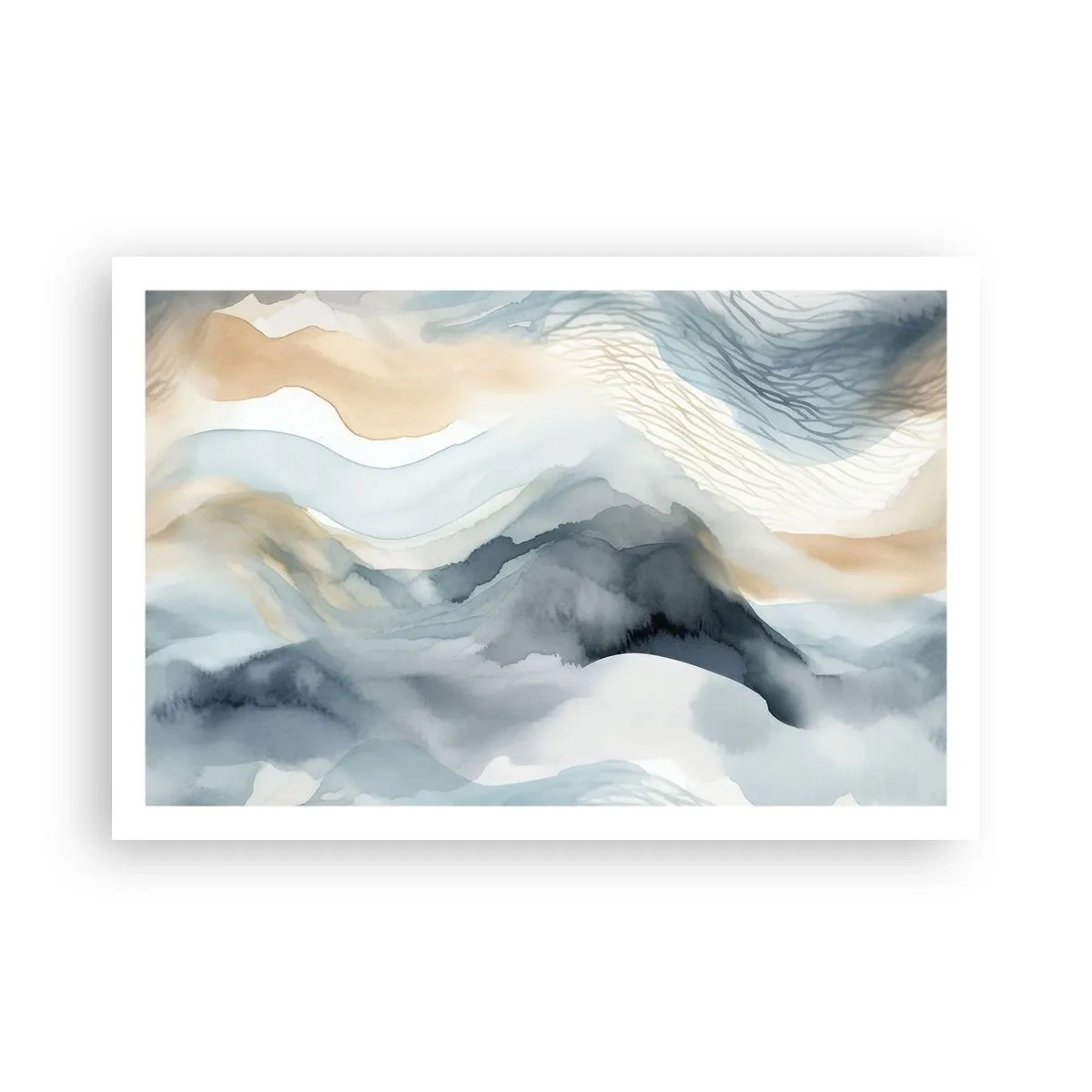 Poster - Snowy and Foggy Abstract - 91x61 cm