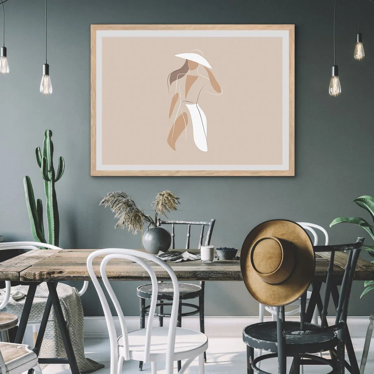 Poster in light oak frame - Fashion Is Fun - 100x70 cm