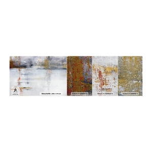 Photo Wallpaper Sample Premium Canvas - Behind a Curtain of Air - Abstraction, Piece, Painting - 100x30 cm