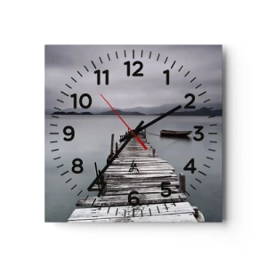 Wall clock - Clock on glass - Tomorrow You Can Go - 40x40 cm