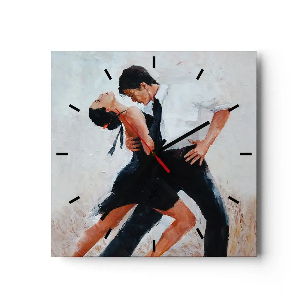 Wall clock - Clock on glass - Tango of My Dreams - 30x30 cm