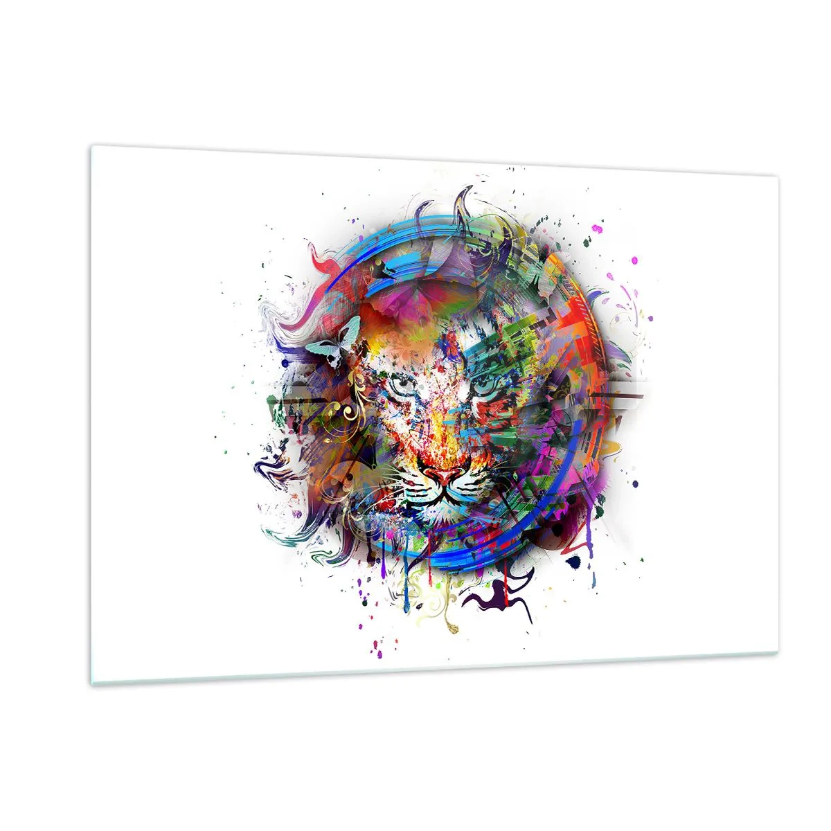 Glass picture - Behind Rainbow Curtain - 120x80 cm