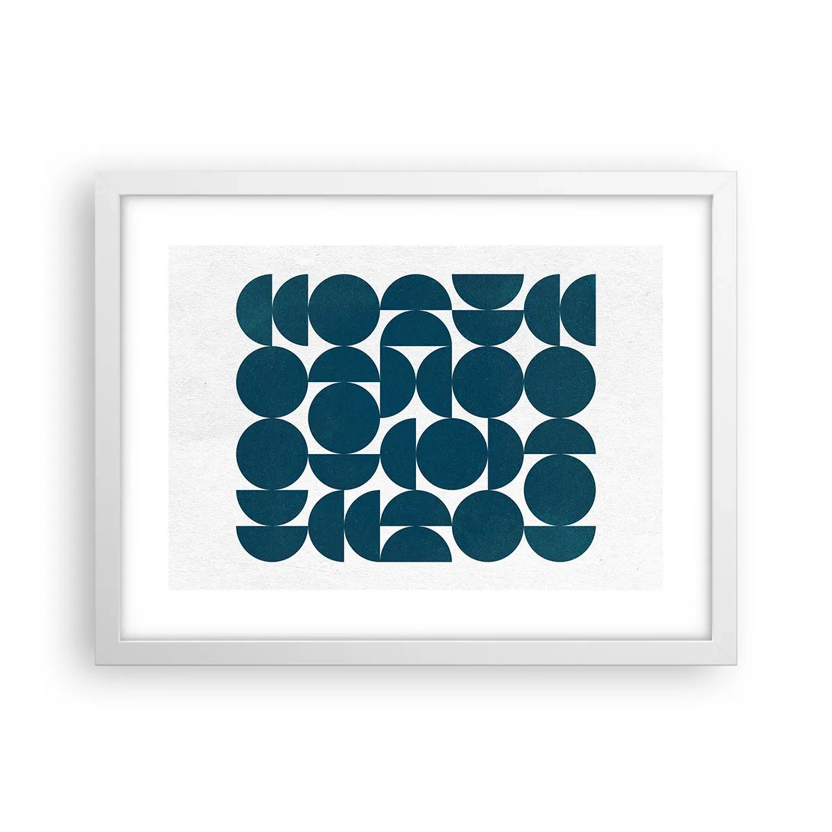 Poster in white frmae - Circles and Semicircles - 40x30 cm