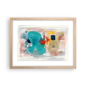 Poster in light oak frame - Colourful Game - 40x30 cm