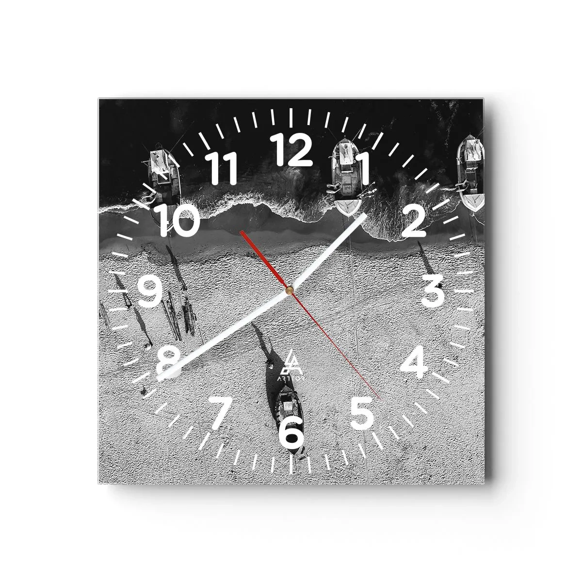 Wall clock - Clock on glass - Still on the Shore… - 40x40 cm
