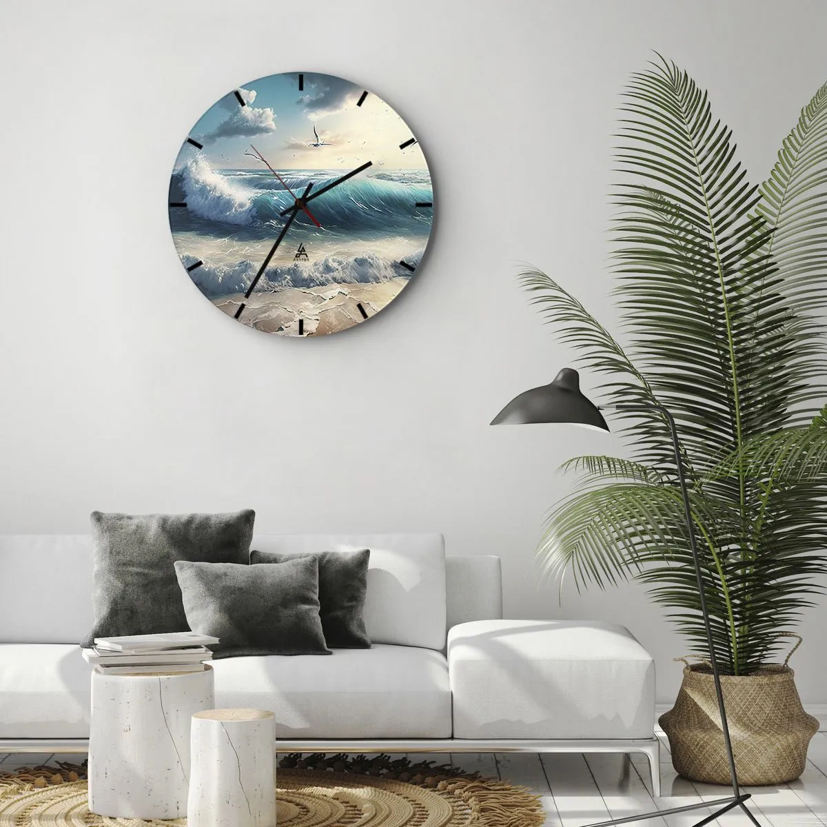 Wall clock - Clock on glass - It Hums Especially for You - 40x40 cm