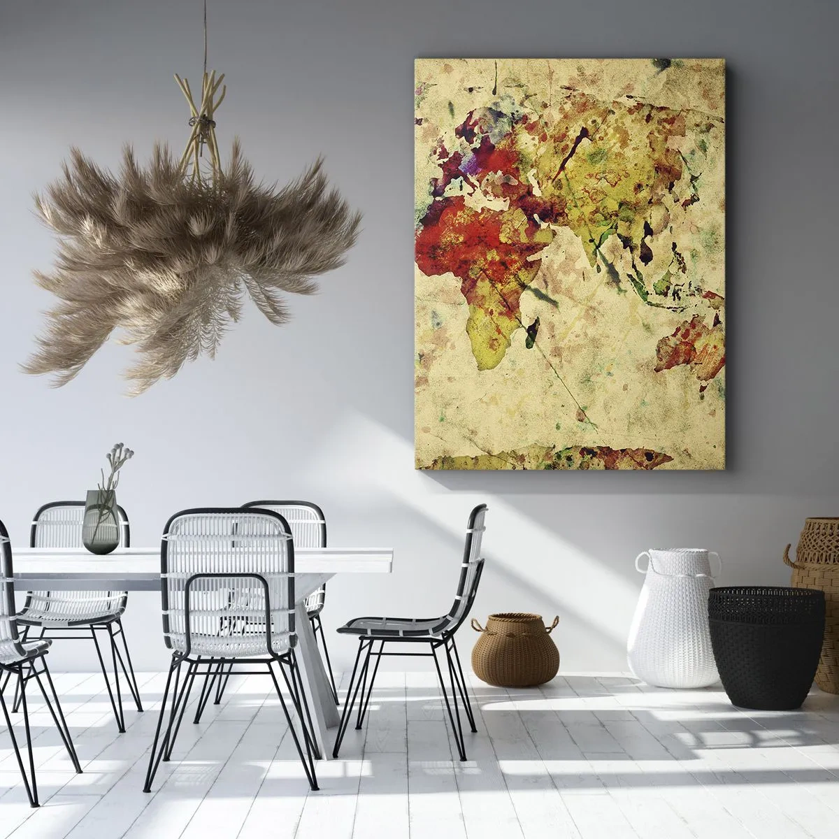 Canvas picture - Life as a Colourful World Map - 65x120 cm