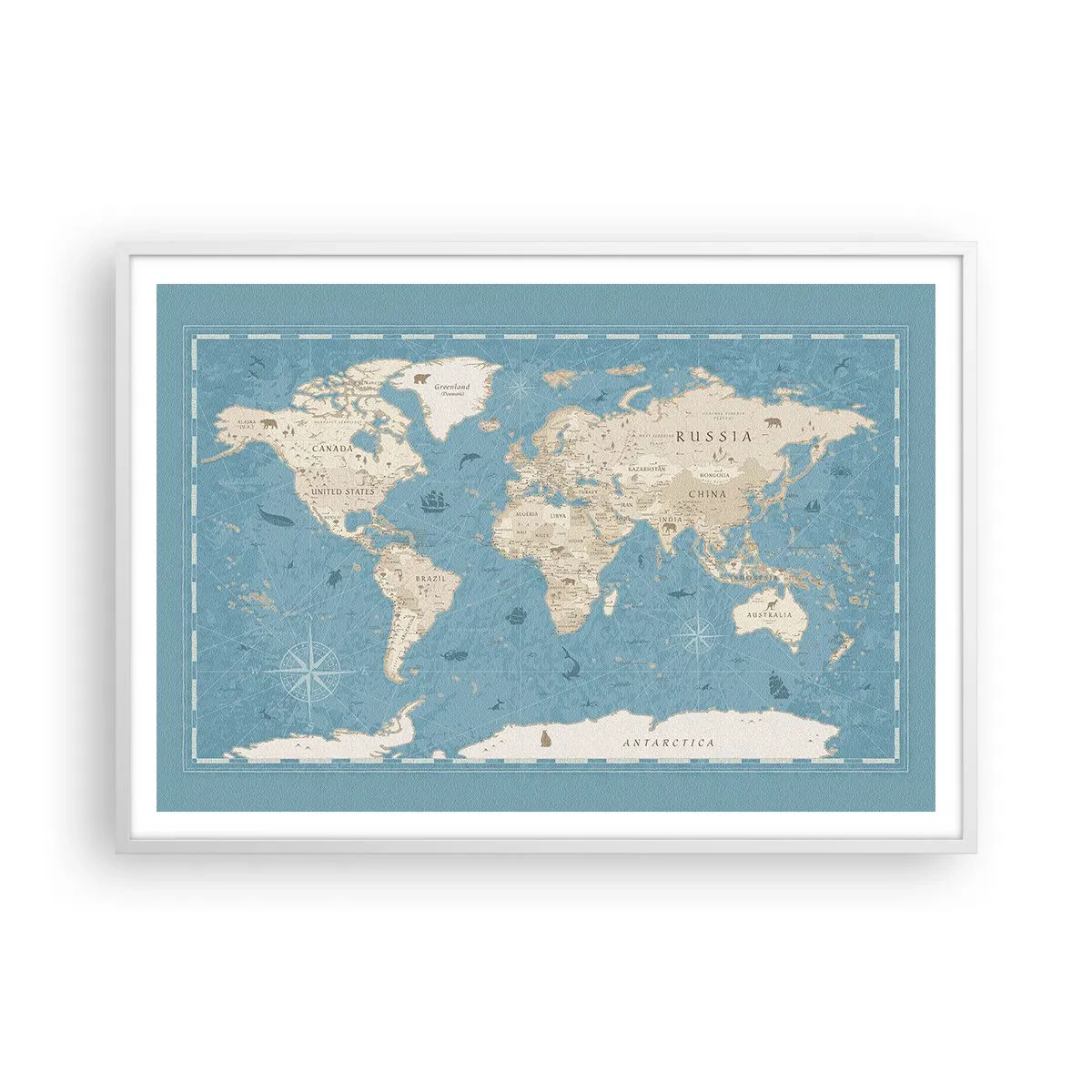 Poster in white frmae - World Within Your Fingertips - 100x70 cm