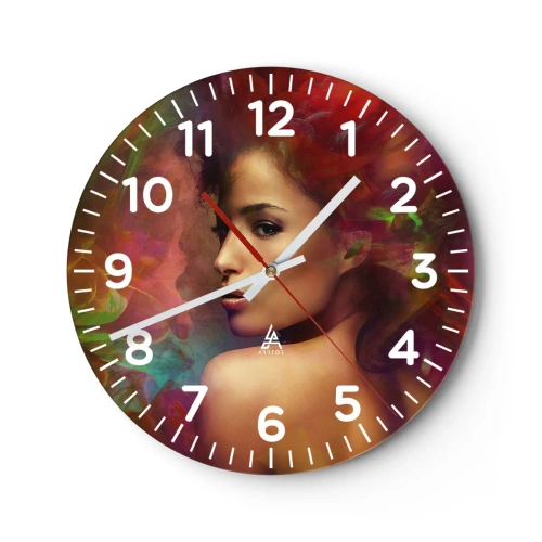 Wall clock - Clock on glass - Prettier than Rainbow, Delicate Like a Fog - 40x40 cm