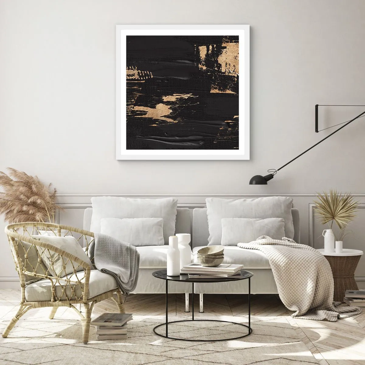 Poster in white frmae - Touch Mark - 50x50 cm