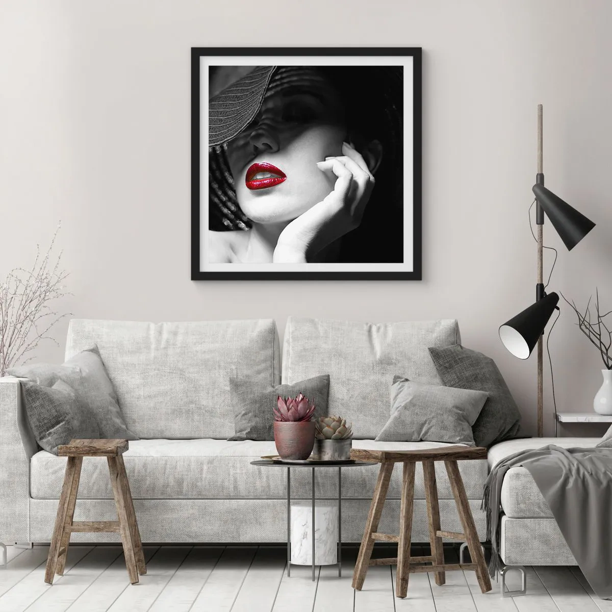 Poster in black frame - Study in Scarlet - 40x40 cm