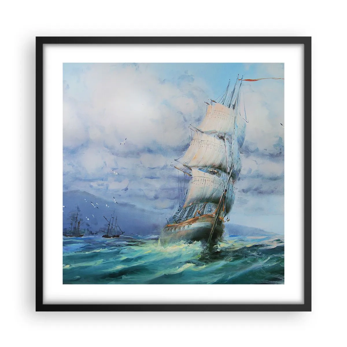 Poster in black frame - Happy Winds - 50x50 cm