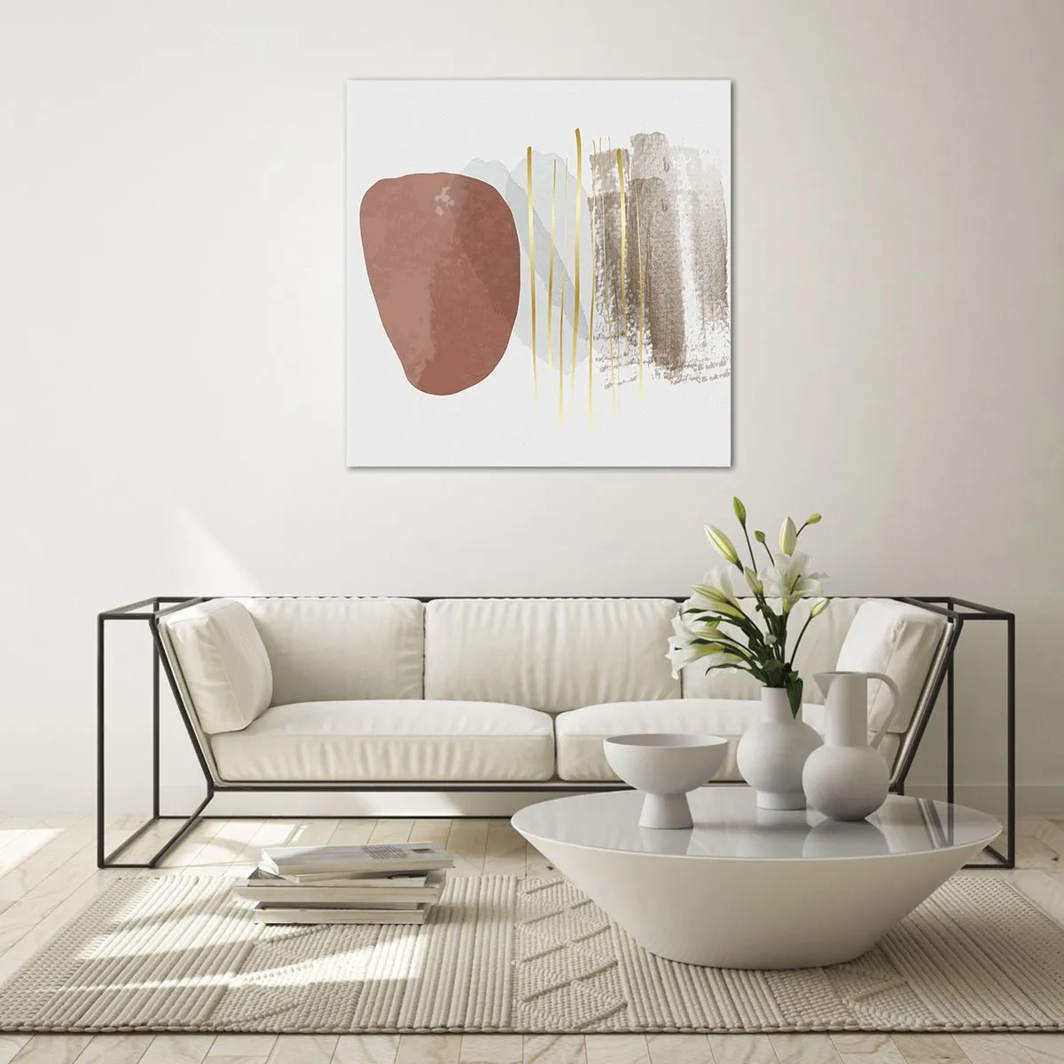 Glass picture - Abstract Colonnade - 50x50 cm