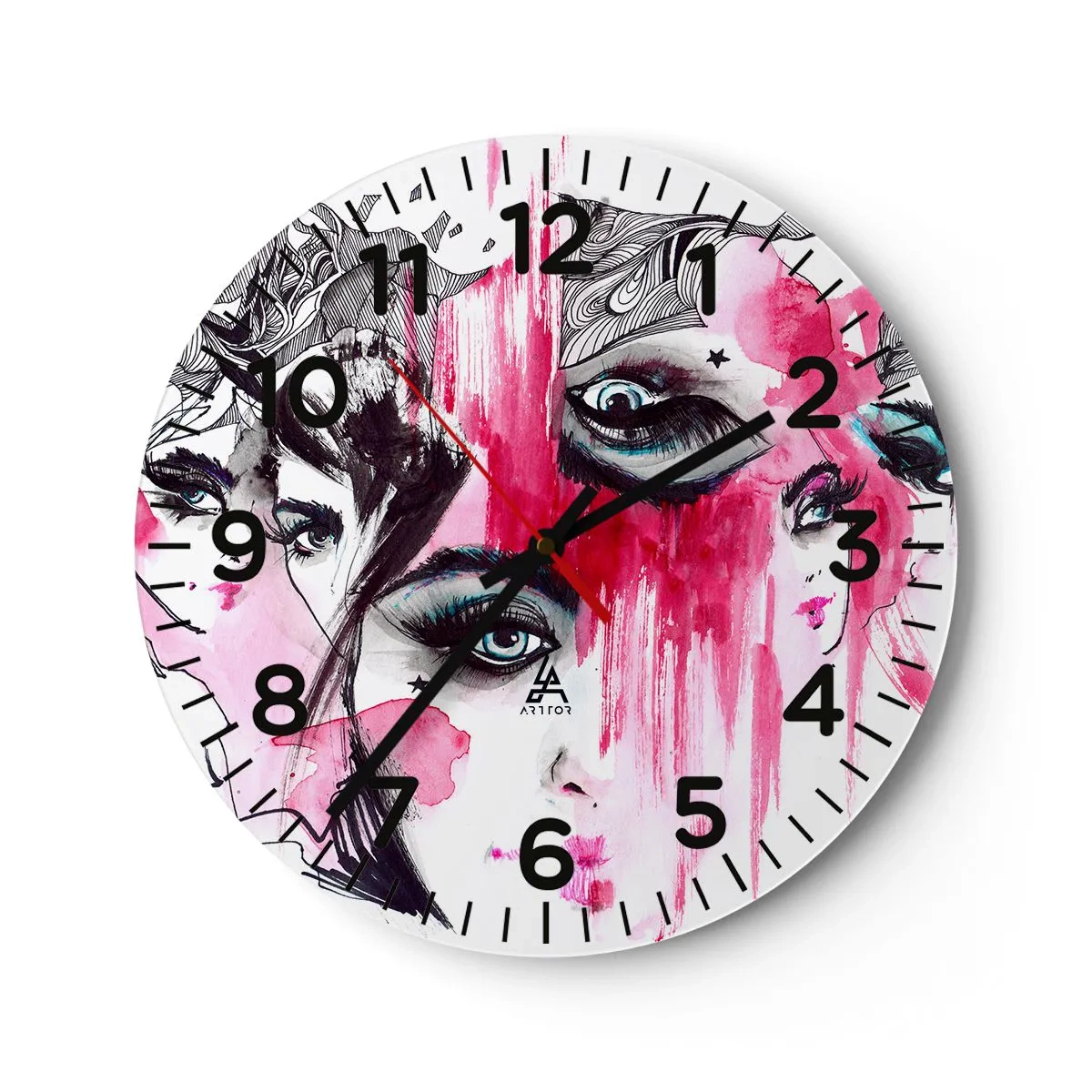 Wall clock - Clock on glass - . - 30x30 cm