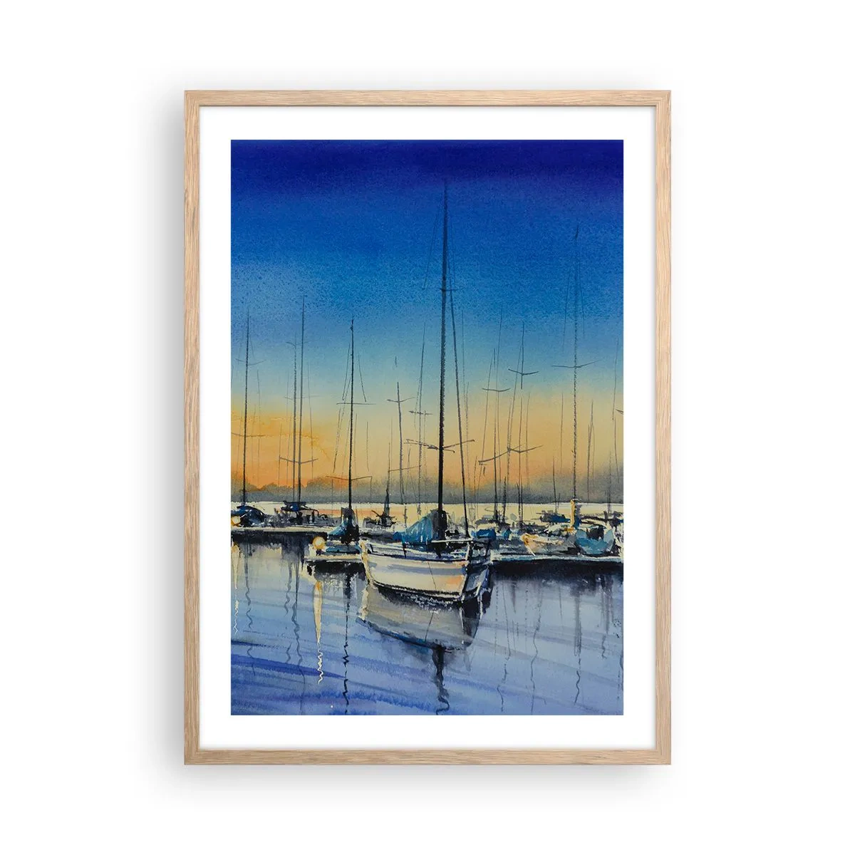 Poster in light oak frame - The End of a Good Day - 50x70 cm