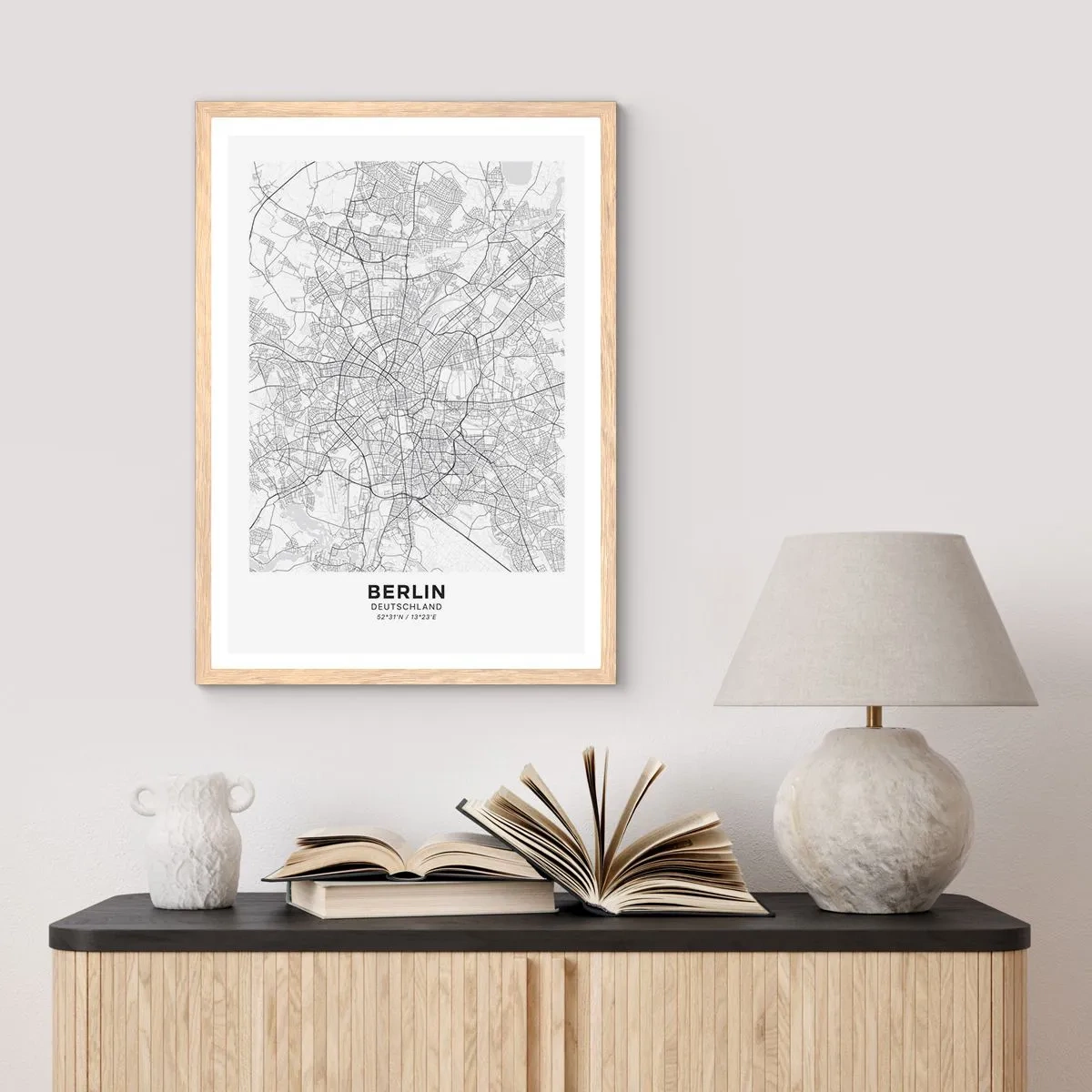 Poster in light oak frame - Flower of Berlin - 50x70 cm
