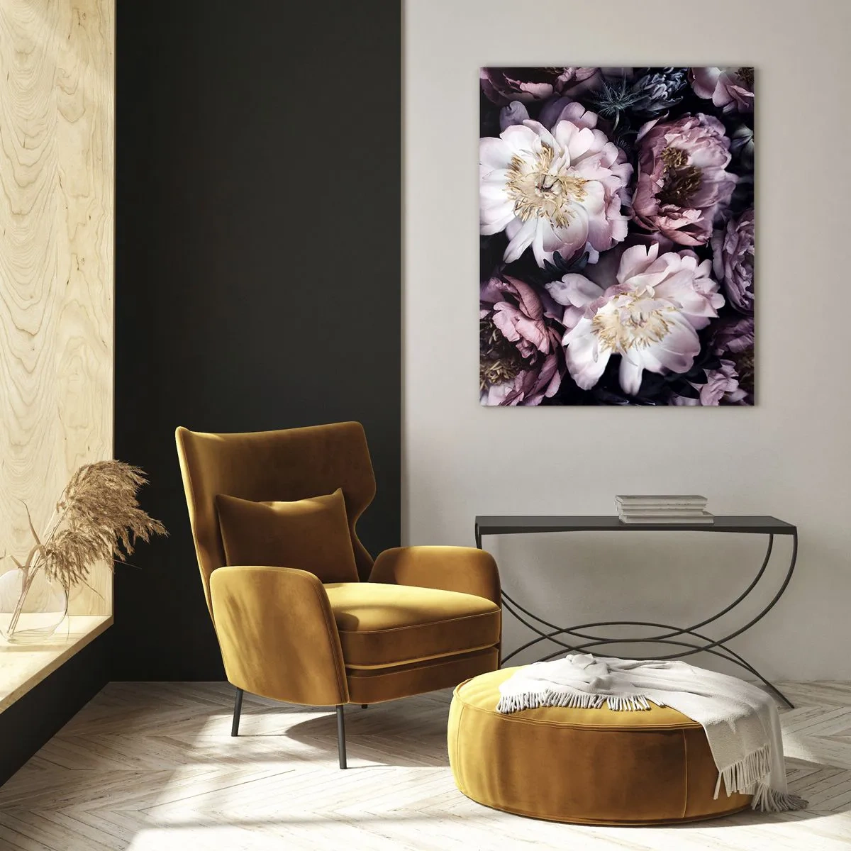 Glass picture - Old Style Bouquet - 70x100 cm