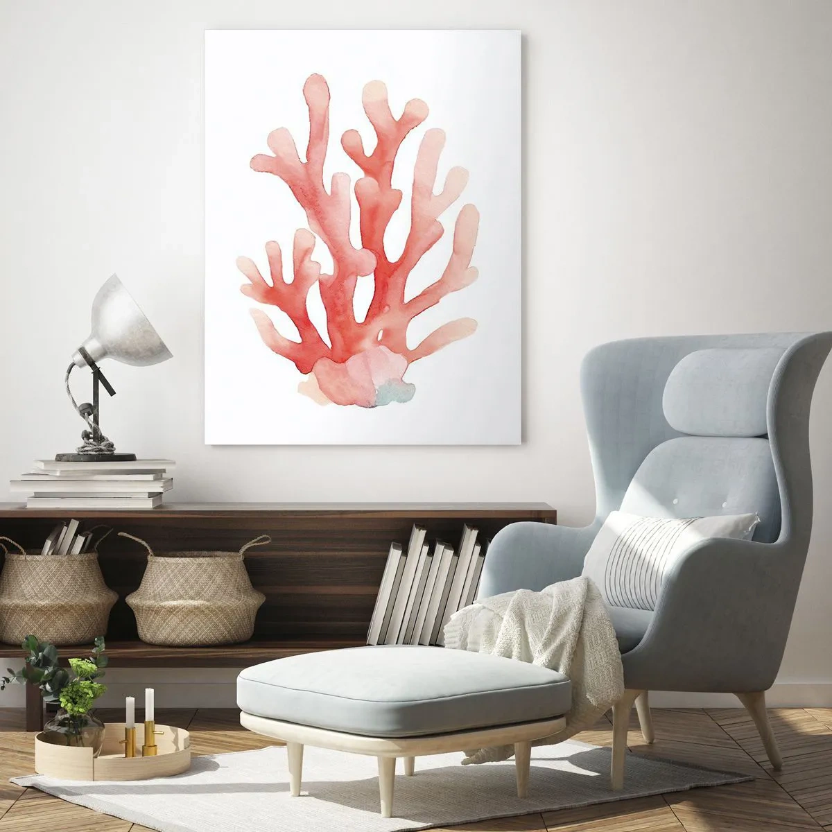 Glass picture - Coral Colour Colars - 80x120 cm