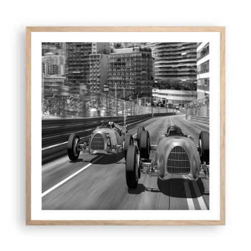Poster in light oak frame - Long Time Ago in Monte Carlo - 60x60 cm