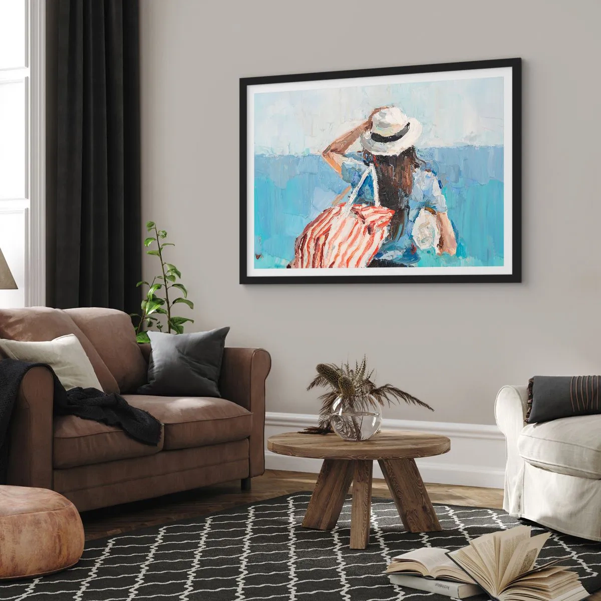 Poster in black frame - Welcome to Holiday - 70x50 cm