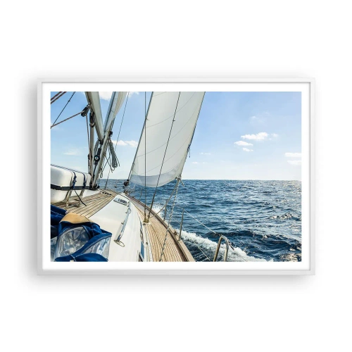 Poster in white frmae - Ahoy, Adventure - 100x70 cm