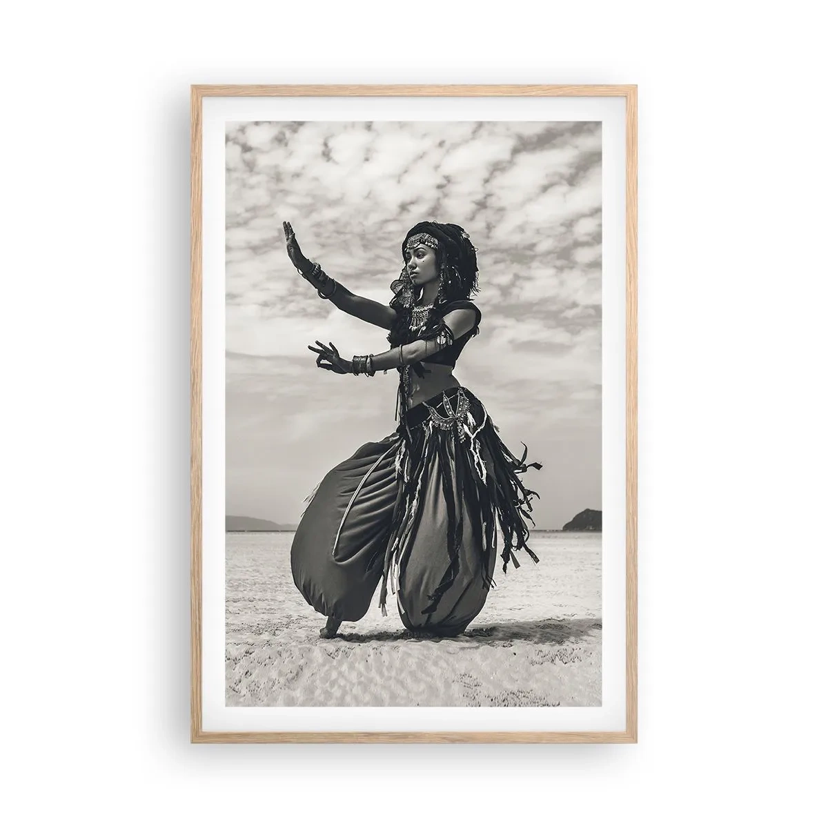 Poster in light oak frame - Dance of Southern Islands - 61x91 cm