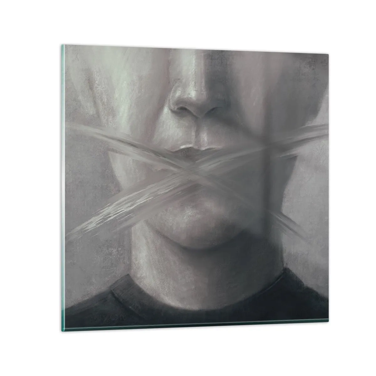 Glass picture - Not a Word - 60x60 cm