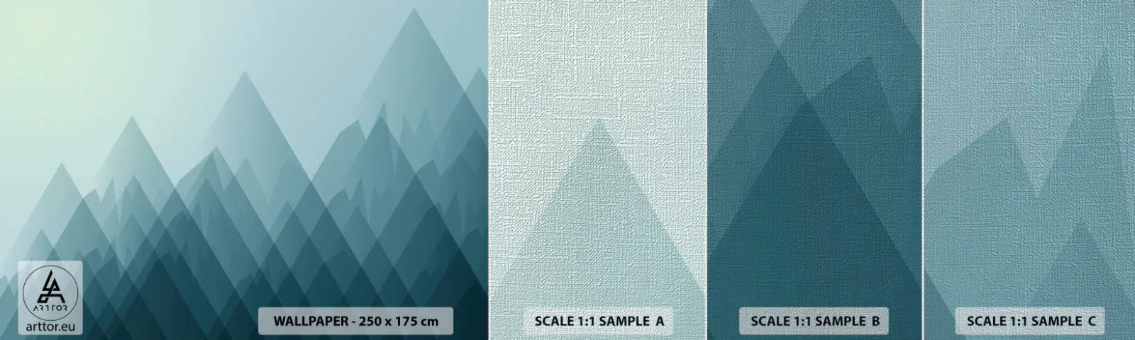 Photo Wallpaper Sample Premium Canvas - Big, Bigger, the Biggest - Mountains, Abstraction, Piece - 100x30 cm