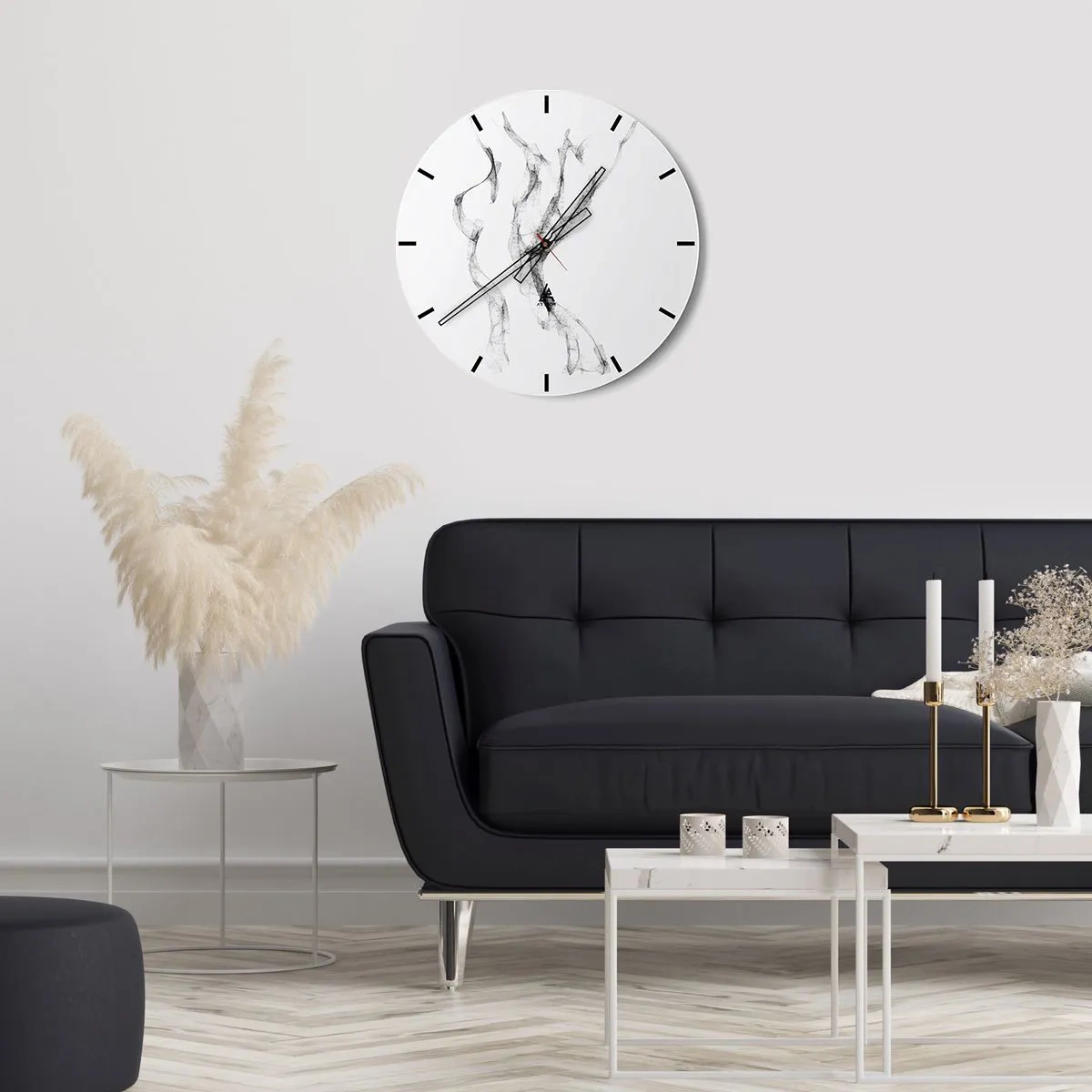 Wall clock - Clock on glass - Beautiful and Strong - 40x40 cm