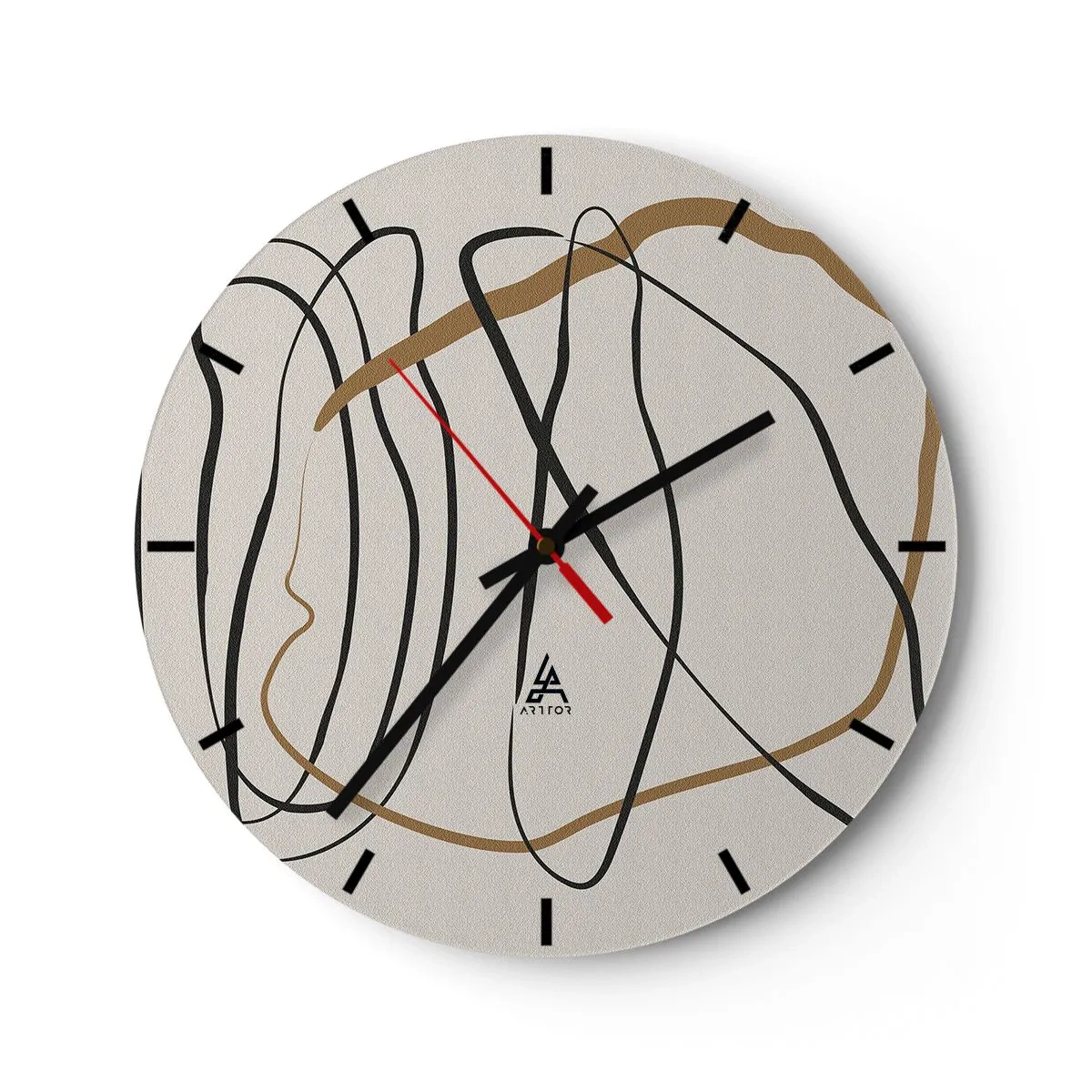 Wall clock - Clock on glass - Composition - Dance of Possession - 40x40 cm
