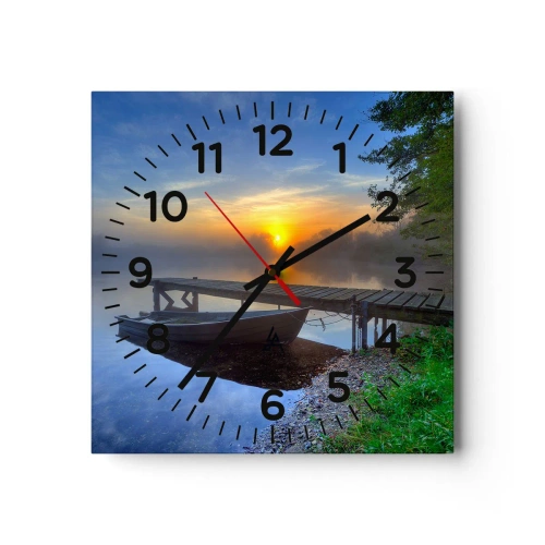 Wall clock - Clock on glass - When Ordinary Changes into Magic - 40x40 cm