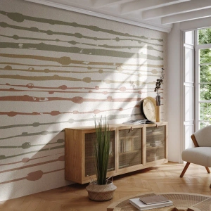 Photo Wallpaper Premium Sand - Musical Colour Notation - Minimalism, Pastel, Piece - 400x280 cm