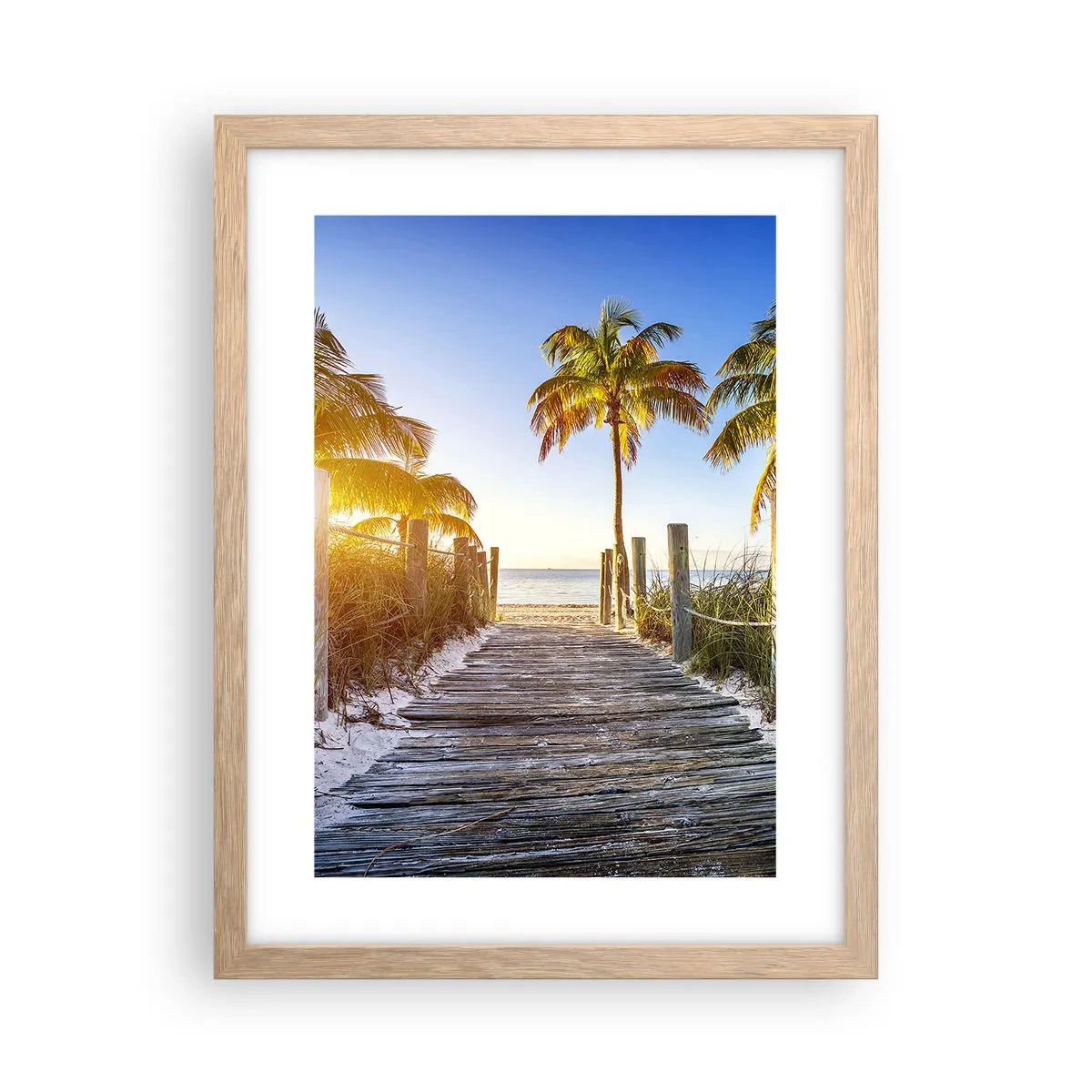 Poster in light oak frame - Straight to Paradise - 30x40 cm