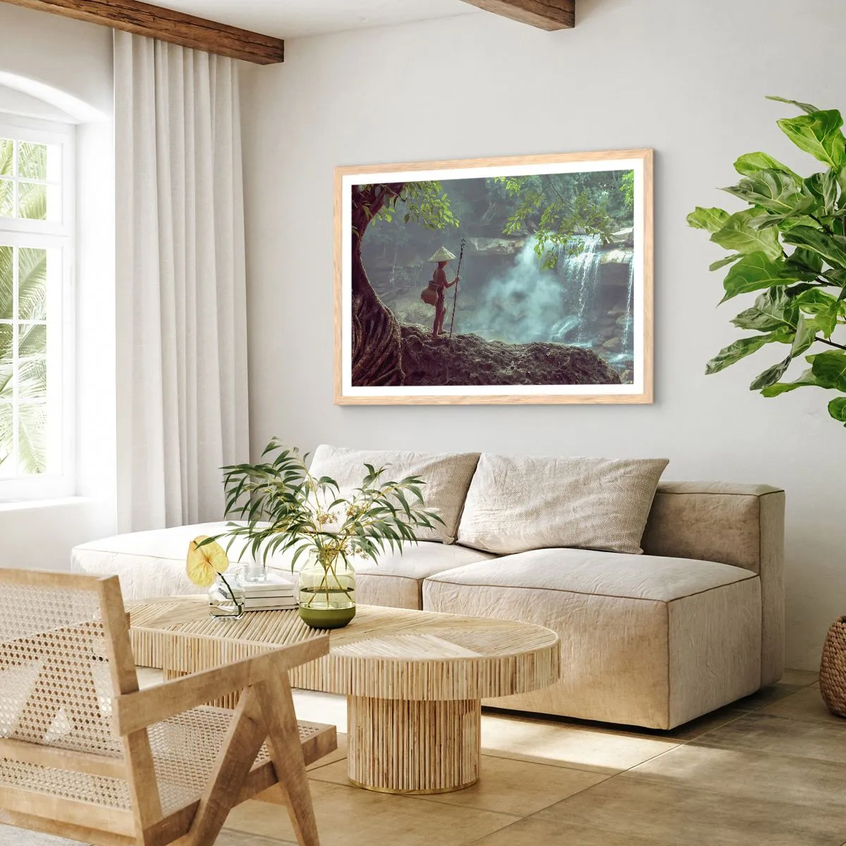 Poster in light oak frame - Friends with Nature - 50x40 cm