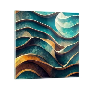 Glass picture - Meanderings of Blue - 60x60 cm