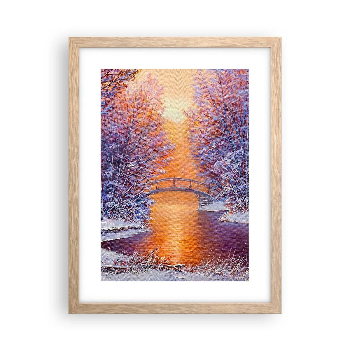 Poster in light oak frame - Let's Meet Here - 30x40 cm
