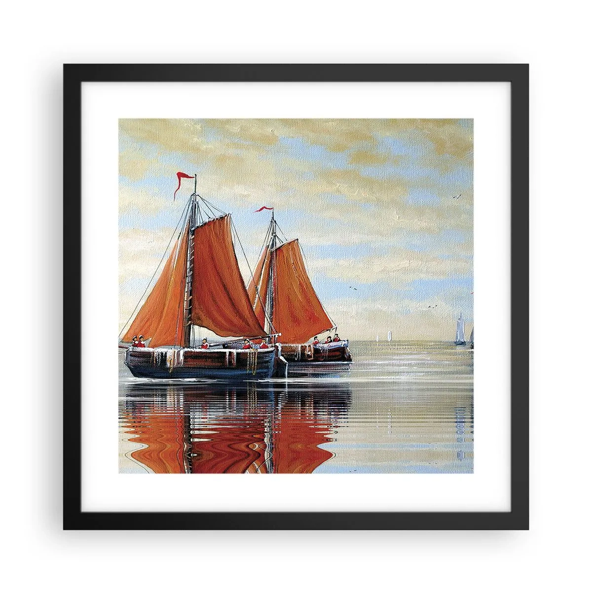 Poster in black frame - Ahoy, Sailor, Sail… - 40x40 cm