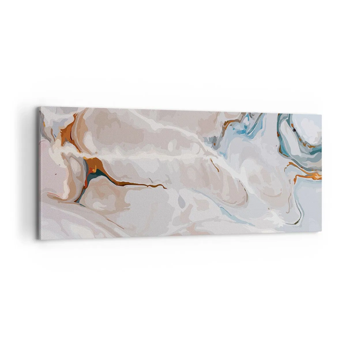 Canvas picture - Blue Meanders under White - 100x40 cm