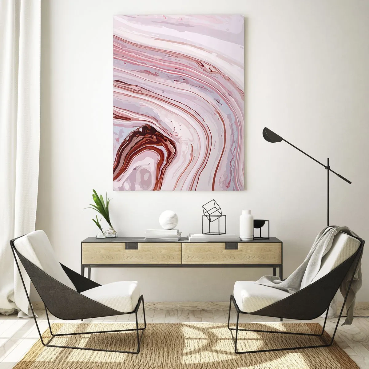 Glass picture - Straight then to the Bottom Right - 50x70 cm