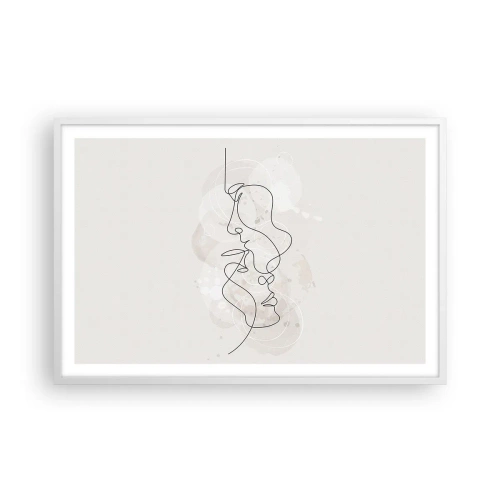 Poster in white frmae - Tangled up in an Embrace - 91x61 cm