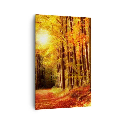 Canvas picture - Golden Autumn on a Forest Path - 80x120 cm