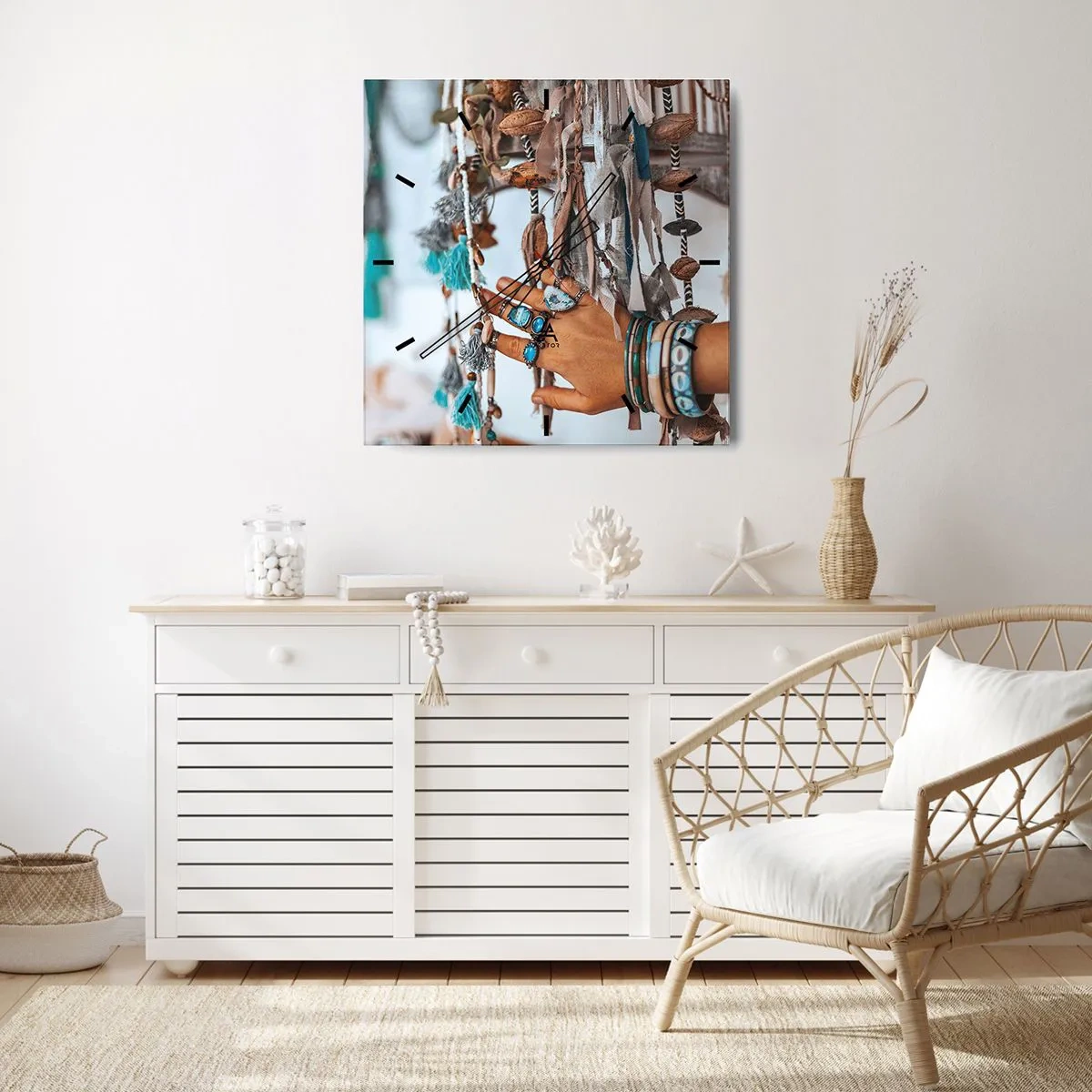 Wall clock - Clock on glass - Local Treasures - 40x40 cm