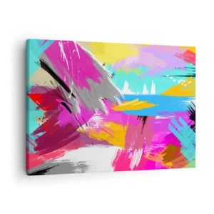 Canvas picture - Dynamic abstraction in intense colors - 70x50cm - One More Stroke - Modern wall decoration for the living room and bedroom ARTTOR