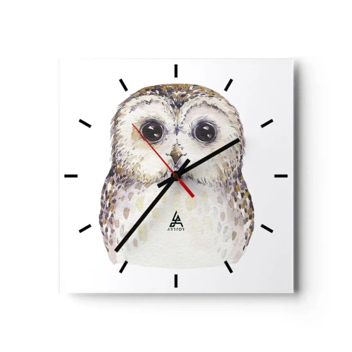 Wall clock - Clock on glass - Look Me in the Eyes - 40x40 cm