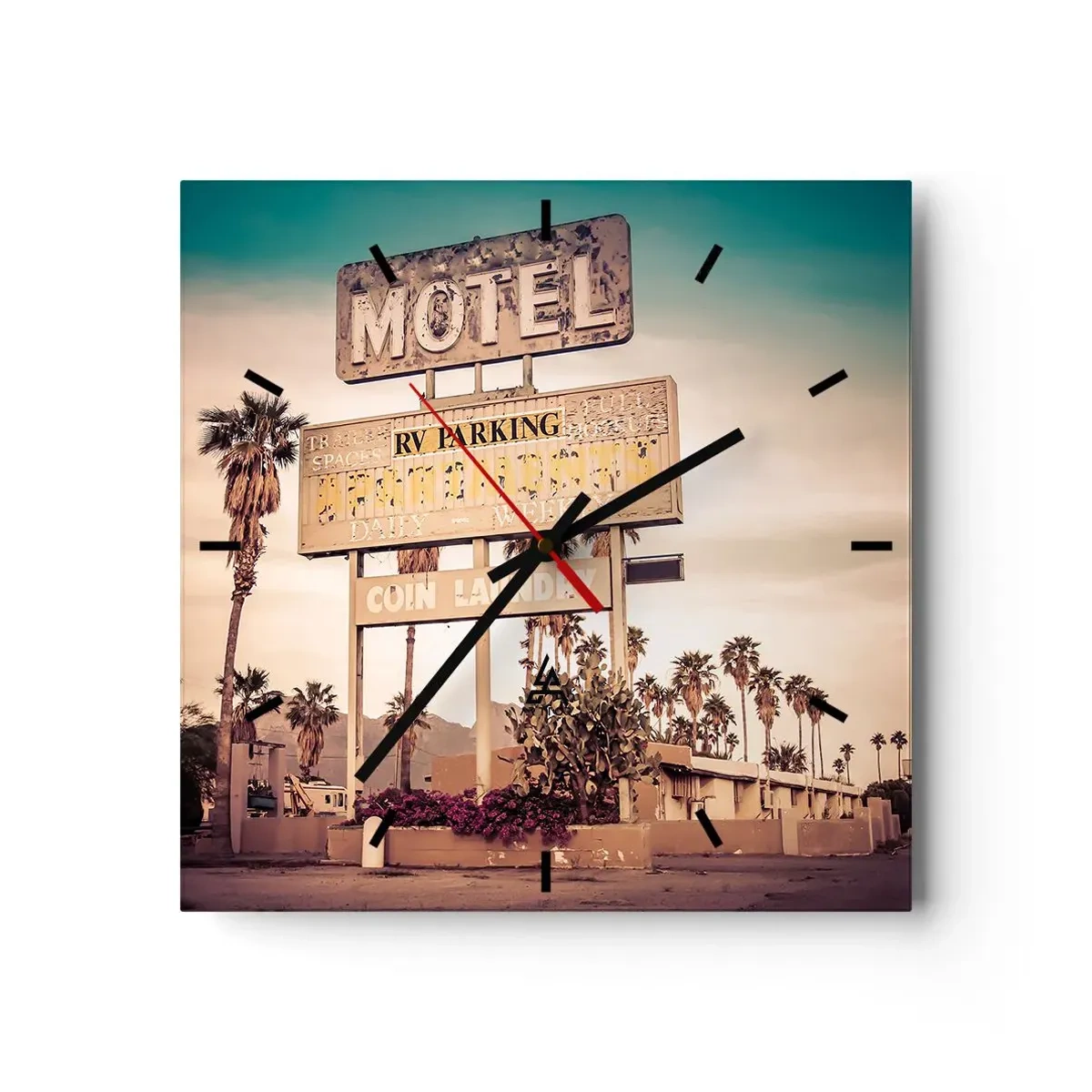 Wall clock - Clock on glass - The Time Stopped Here - 30x30 cm