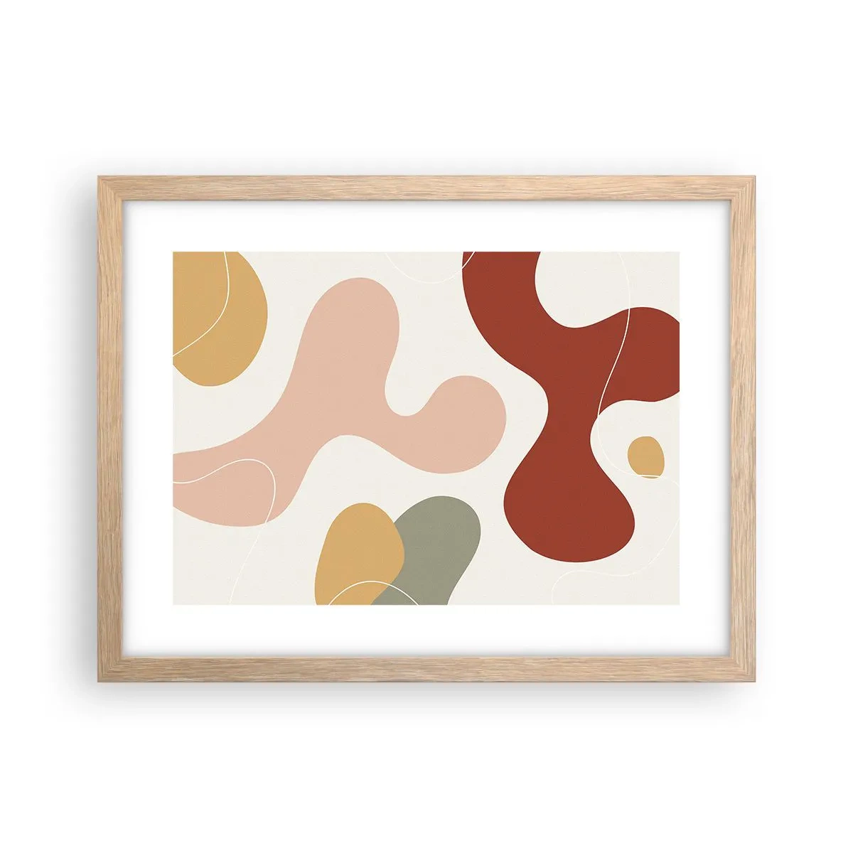 Poster in light oak frame - Doodles - 40x30 cm